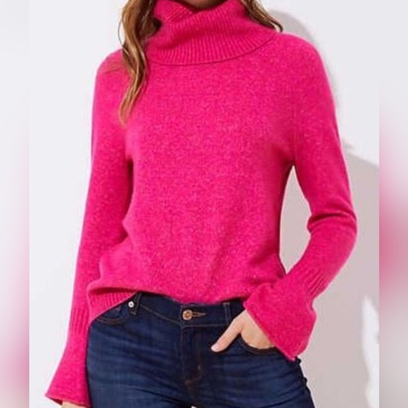 LOFT Sweaters - LOFT Vibrant Pink Cowl Neck Sweater